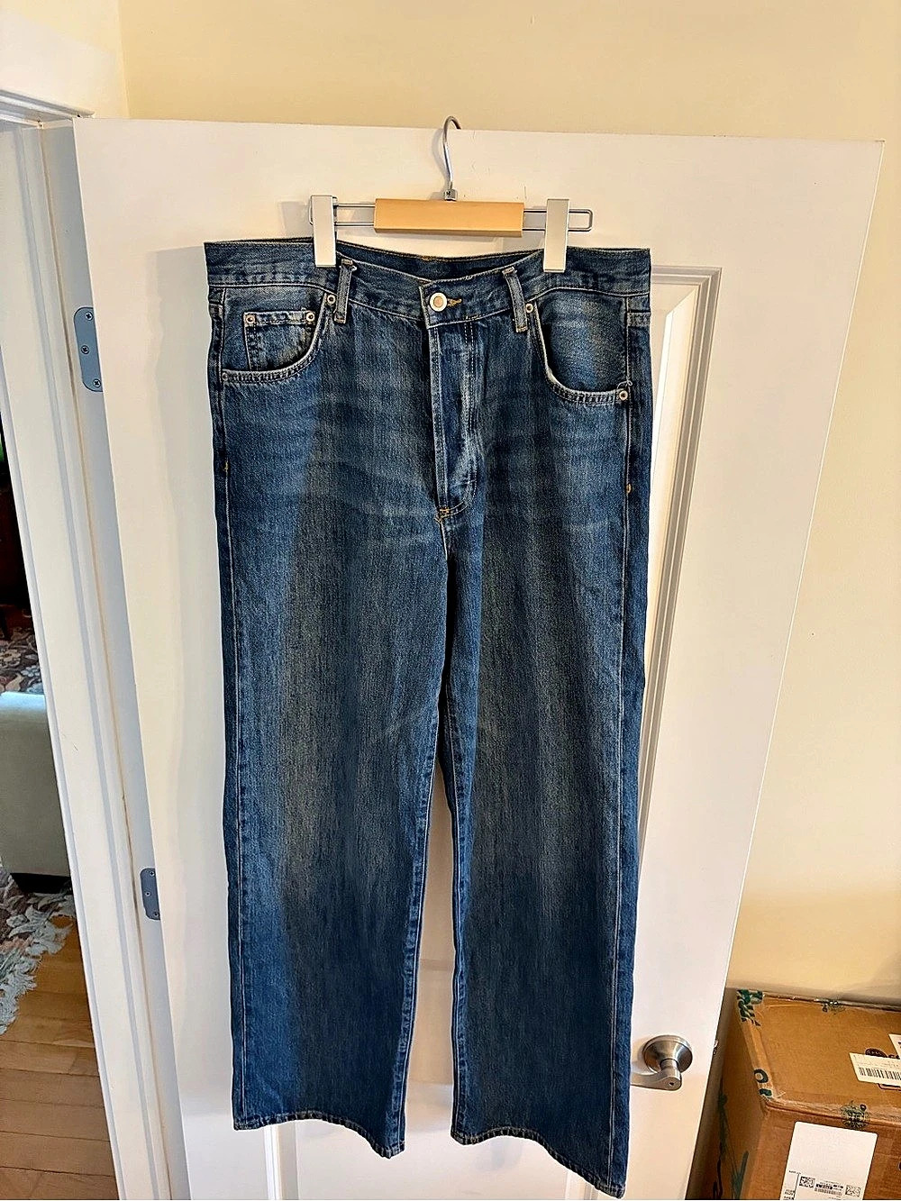 Zara ZW The 90's Mom Fit Jeans Straight Leg Blue Jeans - Picture 1 of 3